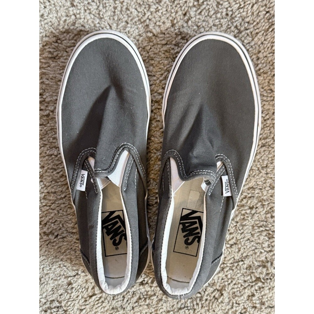 Vans Classic Gray Slip On Canvas Men Size 7.0 Women Size 8.5 Shoe Sneaker